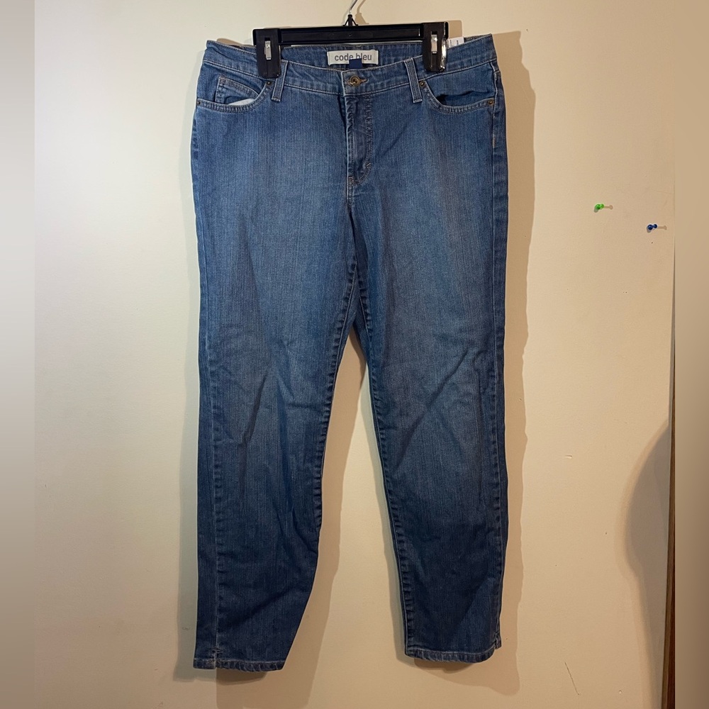 Code Bleu Denim Jeans Women’s Size 14 Relaxed Fit‎ Straight Leg cotton 30 inseam